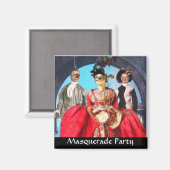 ANTIQUE ITALIENISCHE PUPPETS MASQUERADE COSTUME PA MAGNET (Vorderseite/Rückseite)