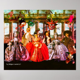 ANTIQUE ITALIENISCHE PUPPETS MASQUERADE COSTUME PA POSTER