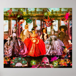 ANTIQUE ITALIENISCHE PUPPETS MASQUERADE COSTUME PA POSTER