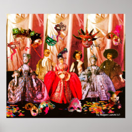 ANTIQUE ITALIENISCHE PUPPETS MASQUERADE COSTUME PA POSTER