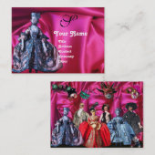 ANTIQUE ITALIENISCHE PUPPETS MASQUERADE MASKEN,KOS VISITENKARTE (Vorne/Hinten)