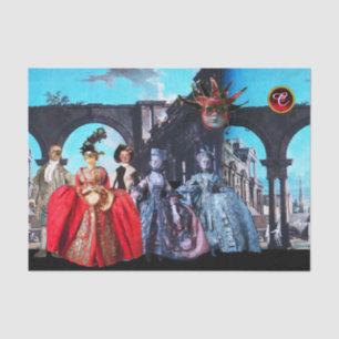 ANTIQUE ITALIENISCHE PUPPETS, MASQUERADE MASKEN SEIDENPAPIER