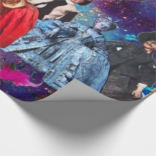 ANTIQUE ITALIENISCHE PUPPETS UND MASKEN MASQUERADE GESCHENKPAPIER (Ecke)