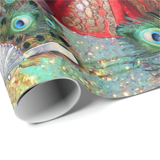 ANTIQUE ITALIENISCHE PUPPETS UND MASKEN MASQUERADE GESCHENKPAPIER (Rolleneckpunkt)