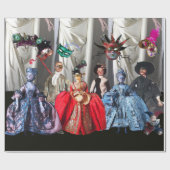 ANTIQUE ITALIENISCHE PUPPETS UND MASKEN MASQUERADE GESCHENKPAPIER (Flach)