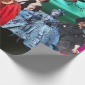 ANTIQUE ITALIENISCHE PUPPETS UND MASKEN MASQUERADE GESCHENKPAPIER (Ecke)