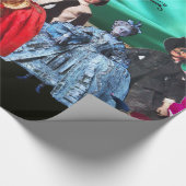 ANTIQUE ITALIENISCHE PUPPETS UND MASKEN MASQUERADE GESCHENKPAPIER (Ecke)