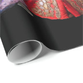 ANTIQUE ITALIENISCHE PUPPETS UND MASKEN MASQUERADE GESCHENKPAPIER (Rolleneckpunkt)