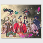 ANTIQUE ITALIENISCHE PUPPETS UND MASKEN MASQUERADE GESCHENKPAPIER (Flach)