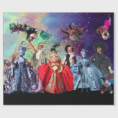 ANTIQUE ITALIENISCHE PUPPETS UND MASKEN MASQUERADE GESCHENKPAPIER (Flach)