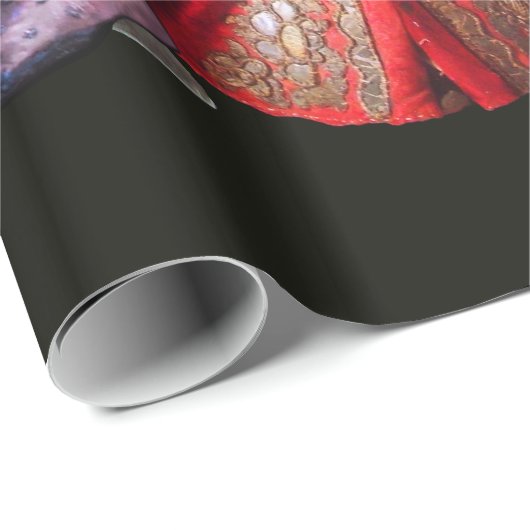 ANTIQUE ITALIENISCHE PUPPETS UND MASKEN MASQUERADE GESCHENKPAPIER (Rolleneckpunkt)