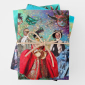 ANTIQUE ITALIENISCHE PUPPETS UND MASKEN MASQUERADE GESCHENKPAPIER SET (Beispiel)