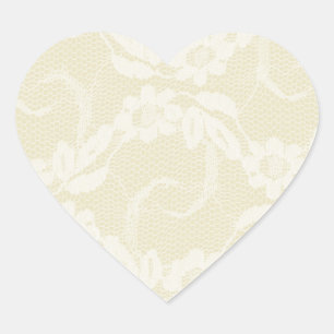 Antique Ivory Country Western Hochzeit Siegel Herz-Aufkleber