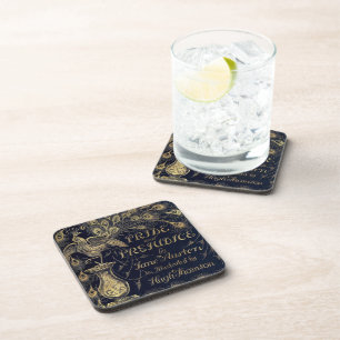 Antique Jane Austen Pride und Prejudice Pfau Getränkeuntersetzer