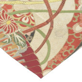 ANTIQUE JAPANESE BLUME Rote grüne Schwarze Blüte Mittelgroßer Tischläufer (Ecke)