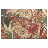 ANTIQUE JAPANESE BLUME Rote grüne Schwarze Blüte Stoff (Fat Quarter (45,7 x 55,9 cm))