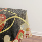 ANTIQUE JAPANESE BLUME Rote grüne Schwarze Blüte Tischdecke (Beispiel)