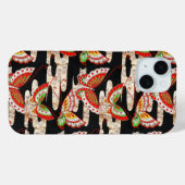ANTIQUE JAPANESE BUTTERFLIES Rotes Schwarz-weiß Case-Mate iPhone Hülle (Rückseite (Horizontal))
