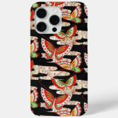 ANTIQUE JAPANESE BUTTERFLIES Rotes Schwarz-weiß Case-Mate iPhone Hülle (Rückseite)