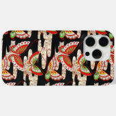 ANTIQUE JAPANESE BUTTERFLIES Rotes Schwarz-weiß Case-Mate iPhone Hülle (Rückseite (Horizontal))