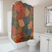 ANTIQUE JAPANISCHE BLUME,BLÄTTER,GEOMETRISCHE FLÜS DUSCHVORHANG (Beispiel)