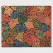 ANTIQUE JAPANISCHE BLUME,BLÄTTER,GEOMETRISCHE FLÜS GESCHENKPAPIER (Flach)