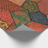 ANTIQUE JAPANISCHE BLUME,BLÄTTER,GEOMETRISCHE FLÜS GESCHENKPAPIER (Ecke)