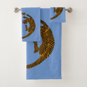 Antique japanische Folk Art Tigers Badhandtuch Set