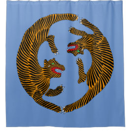 Antique japanische Folk Art Tigers Duschvorhang