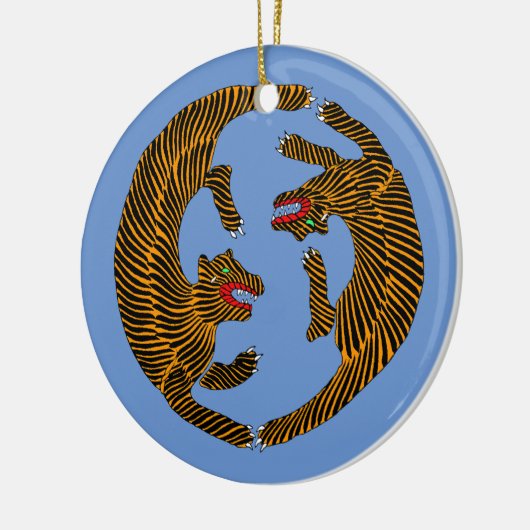 Antique japanische Folk Art Tigers Keramik Ornament (Links)