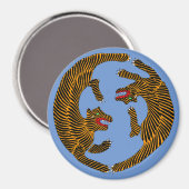 Antique japanische Folk Art Tigers Magnet (Vorderseite/Rückseite)