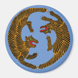 Antique japanische Folk Art Tigers Magnet