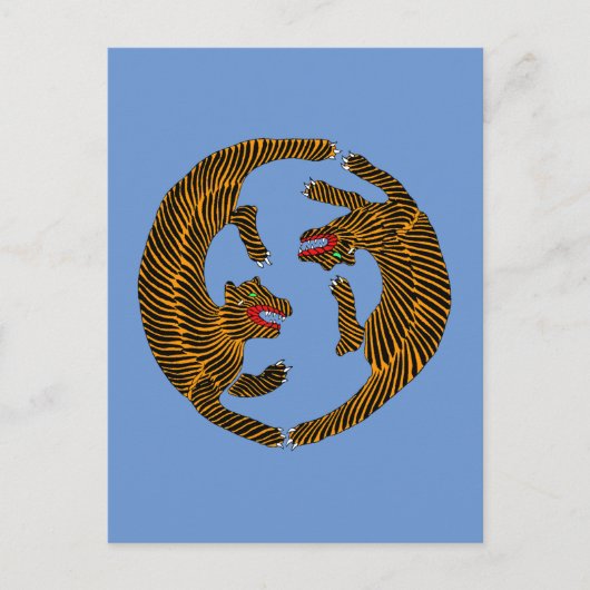 Antique japanische Folk Art Tigers Postkarte (Vorderseite)