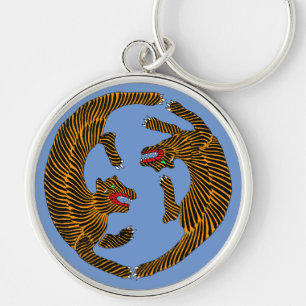 Antique japanische Folk Art Tigers Schlüsselanhänger