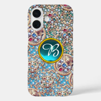 ANTIQUE JEWELS,GEMSTONS,PEARLS,ANGELN-MONOGRAMM iPhone 16 HÜLLE