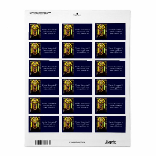 Antique Jukebox Adressaufkleber (Vorne)