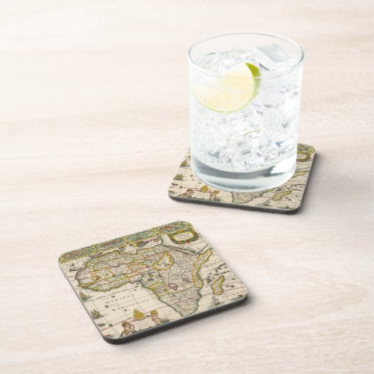 Antique Karte Afrikas von Hondius und Jansson Getränkeuntersetzer (Rechte Seite)