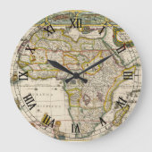 Antique Karte Afrikas von Hondius und Jansson Große Wanduhr (Vorderseite)