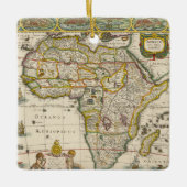 Antique Karte Afrikas von Hondius und Jansson Keramikornament (Vorderseite)