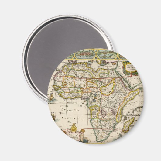 Antique Karte Afrikas von Hondius und Jansson Magnet (Vorderseite/Rückseite)