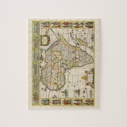 Antique Karte Afrikas von Hondius und Jansson Puzzle (Vertikal)