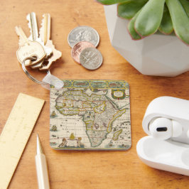 Antique Karte Afrikas von Hondius und Jansson Schlüsselanhänger