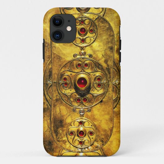 ANTIQUE KELTISCHE KRIEGELASTE MIT RUBY-GEM-STEINEN Case-Mate iPhone HÜLLE (Rückseite)