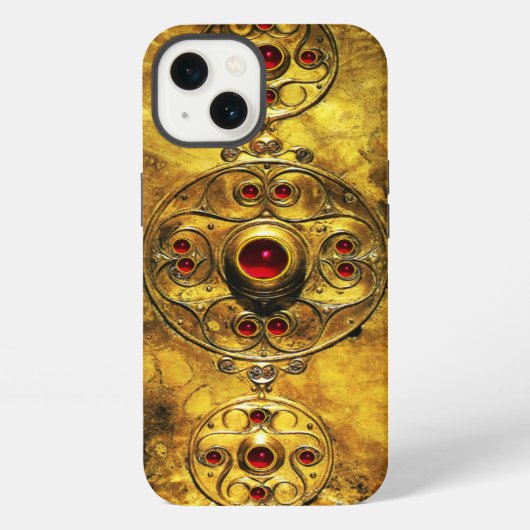 ANTIQUE KELTISCHE KRIEGELASTE MIT RUBY-GEM-STEINEN iPhone HÜLLE (Rückseite)