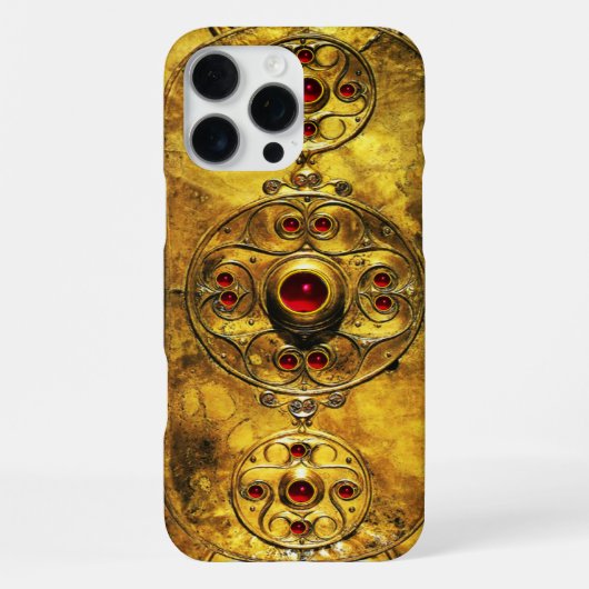 ANTIQUE KELTISCHE KRIEGELASTE MIT RUBY-GEM-STEINEN iPhone HÜLLE (Rückseite)
