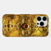 ANTIQUE KELTISCHE KRIEGELASTE MIT RUBY-GEM-STEINEN iPhone HÜLLE (Rückseite (Horizontal))