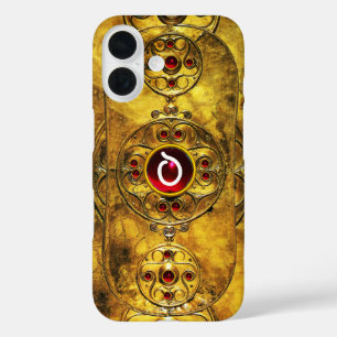 ANTIQUE KELTISCHE KRIEGSSCHIEDE RUBY GEM MONOGRAM iPhone 16 HÜLLE