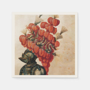 ANTIQUE KNIGHT HELMET ,DRAGONS SERVIETTE