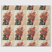 ANTIQUE KNIGHT HELMET, DRAGONS UND ROT-F-EATHERS GESCHENKPAPIER (Flach)