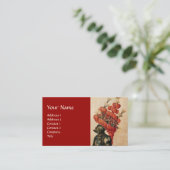 ANTIQUE KNIGHT HELMET, DRAGONS UND ROTE FEATHERS VISITENKARTE (Stehend Vorderseite)